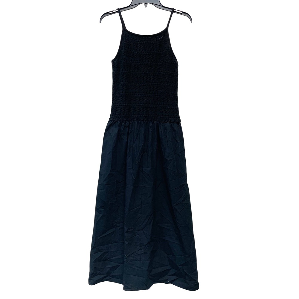 Universal Thread Women's Black Crochet Top Sleeveless Midi Dress Size XL - Picture 2 of 6